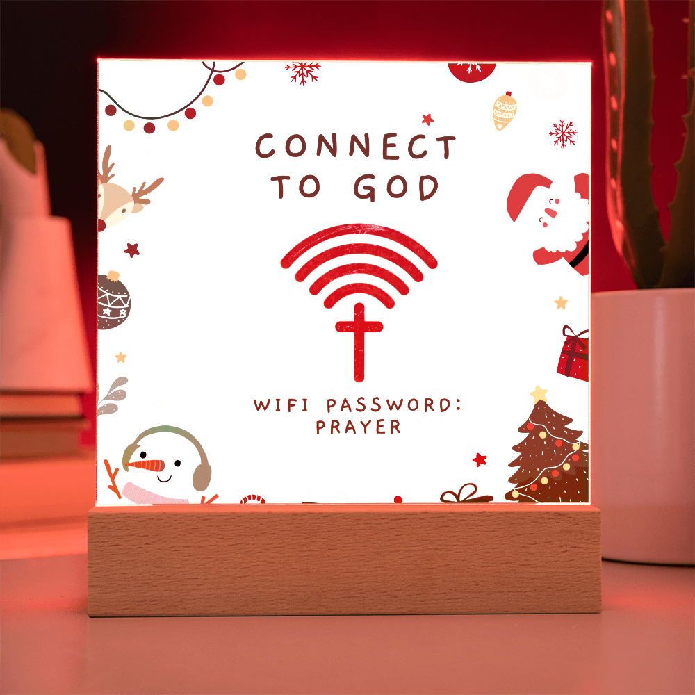 Connect to God – “WiFi Password: PRAYER” Christmas Faith Acrylic Plaque