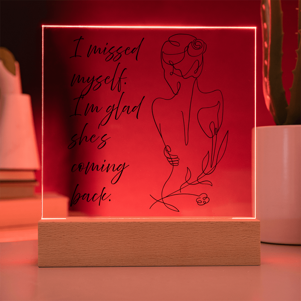 Cozy bedroom décor with self-love affirmation light-up sign