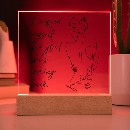 Cozy bedroom décor with self-love affirmation light-up sign