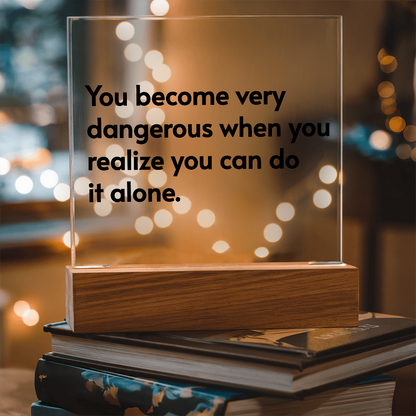 Romantic LED keepsake with heartfelt message glowing in warm amber light