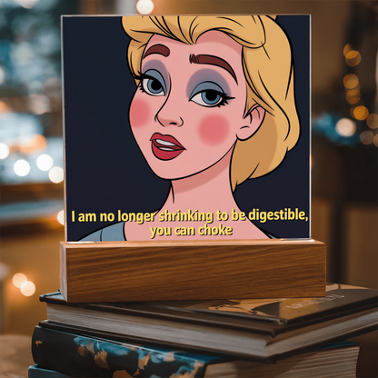 Empowering quote plaque displayed on bedroom shelf with candles and plants for motivational home decor.