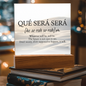 Que Sera Sera Acrylic Plaque Inspirational Quote Light Art for Calm and Faith