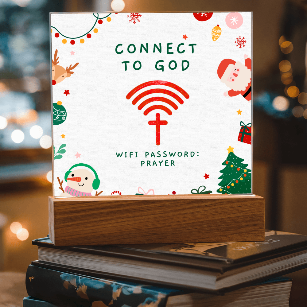 Connect to God – “WiFi Password: PRAYER” Christmas Faith Acrylic Plaque
