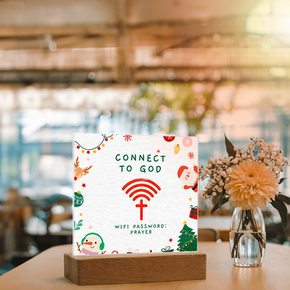 Connect to God – “WiFi Password: PRAYER” Christmas Faith Acrylic Plaque