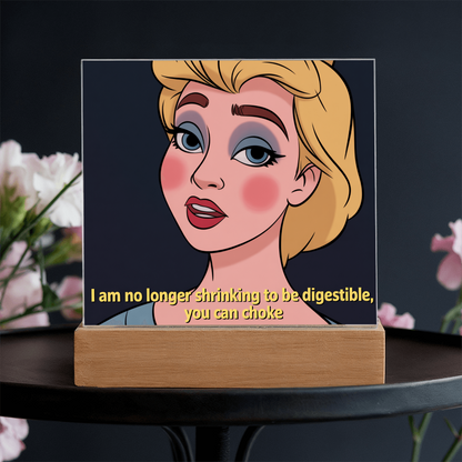Empowerment acrylic plaque wrapped with ribbon, ready to give as an inspirational gift for women.