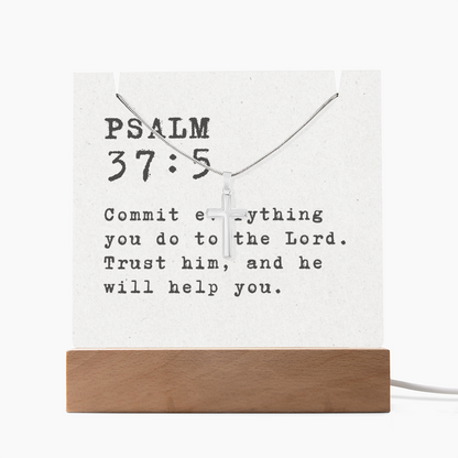 “Psalm 37:5 — Trust in the Lord” Keepsake Cross Necklace