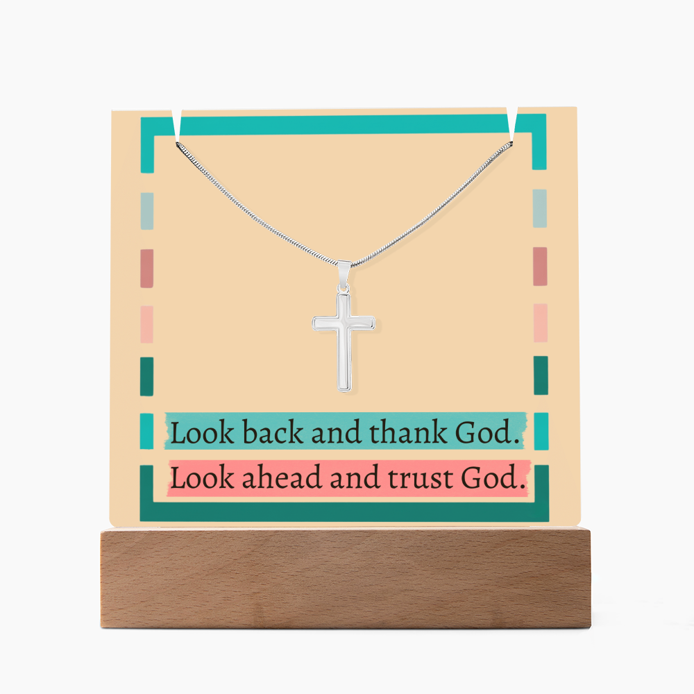 Keepsake LED base glowing with words of gratitude and trust