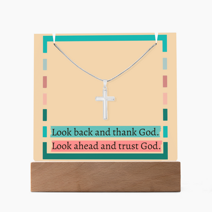 Keepsake LED base glowing with words of gratitude and trust