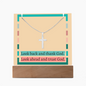 Keepsake LED base glowing with words of gratitude and trust