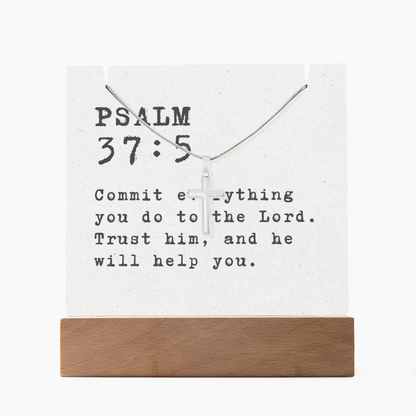 “Psalm 37:5 — Trust in the Lord” Keepsake Cross Necklace