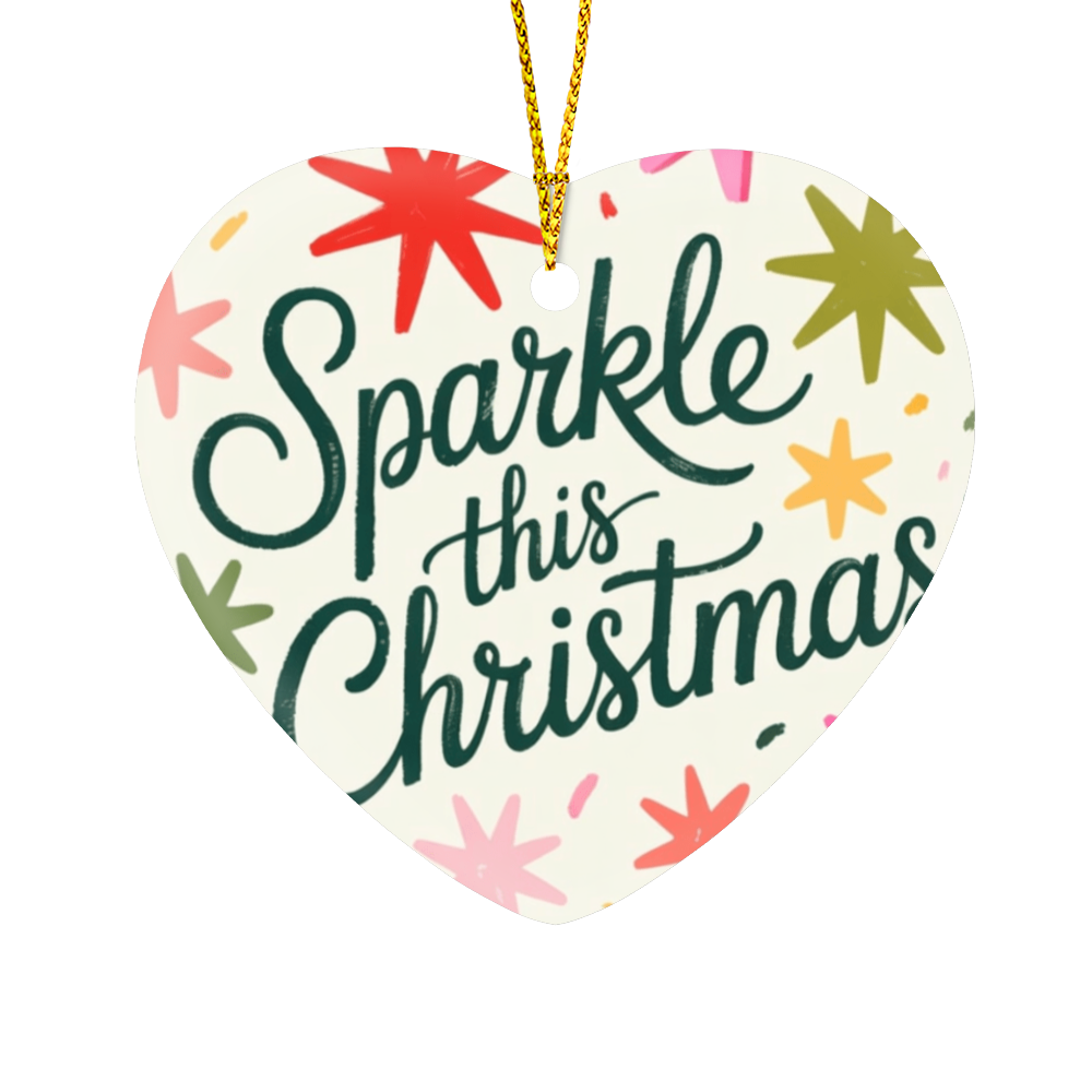Sparkle This Christmas High Gloss Heart Ornament – Festive Holiday Decor Keepsake & Gift