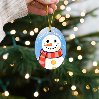 Sending Frosty Wishes Snowman Ornament | Cute Christmas Tree Decoration