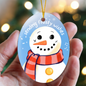 Sending Frosty Wishes high gloss oval ornament
