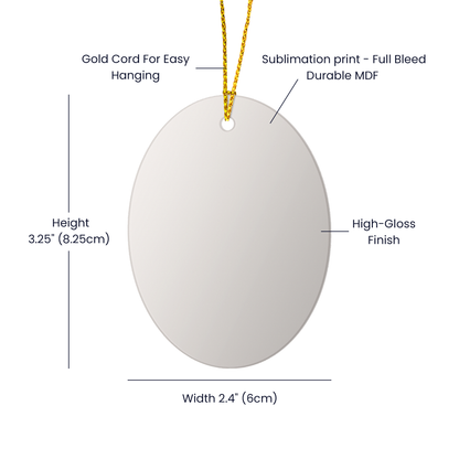 Meowy Christmas High Gloss Oval Ornament – Cute Cat Holiday Decoration