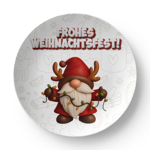 Frohes Weihnachtsfest!: 10” Decorative Plate – Elegant German Christmas Gift