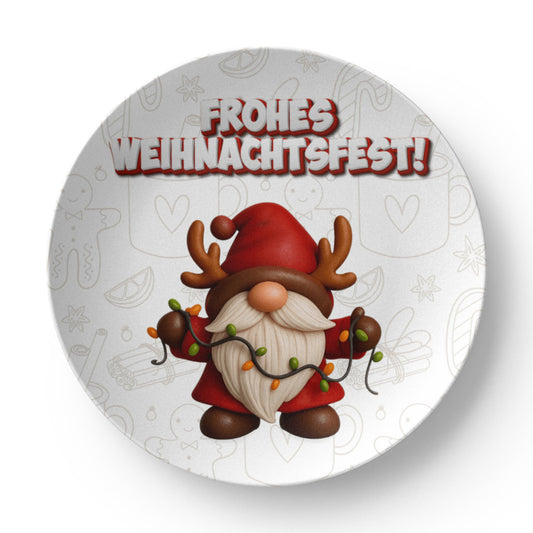 Frohes Weihnachtsfest!: 10” Decorative Plate – Elegant German Christmas Gift
