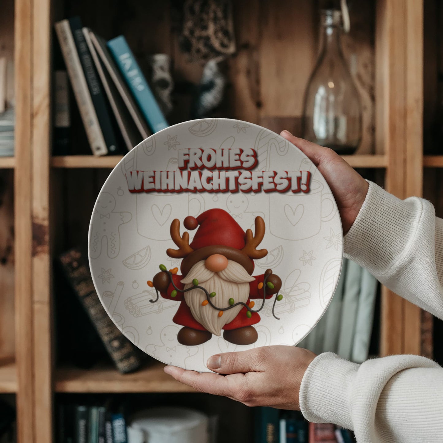 Frohes Weihnachtsfest!: 10” Decorative Plate – Elegant German Christmas Gift