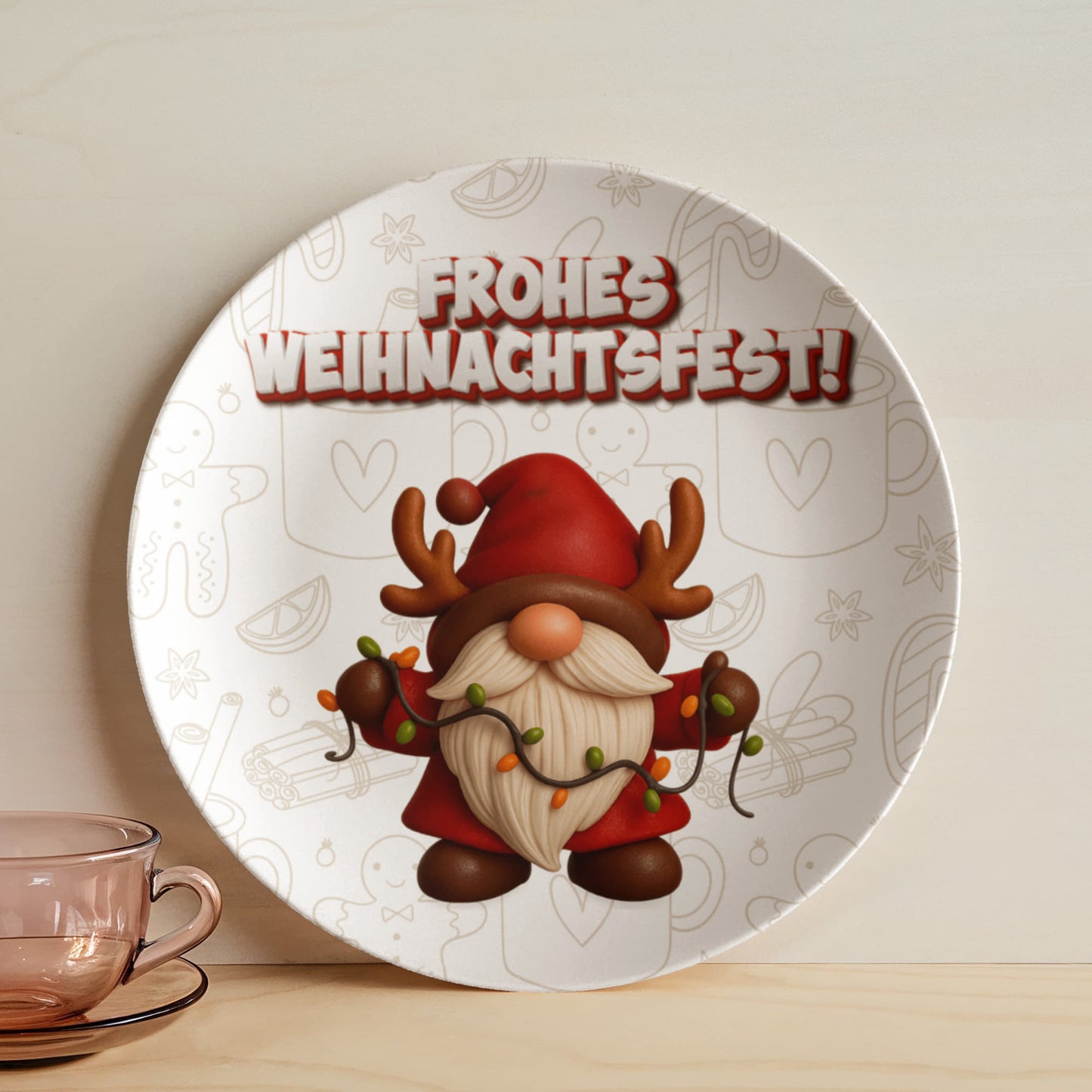Frohes Weihnachtsfest!: 10” Decorative Plate – Elegant German Christmas Gift