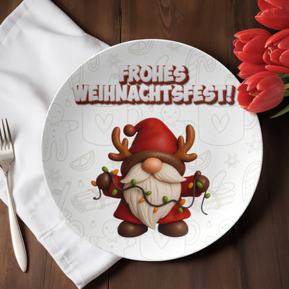 Frohes Weihnachtsfest!: 10” Decorative Plate – Elegant German Christmas Gift