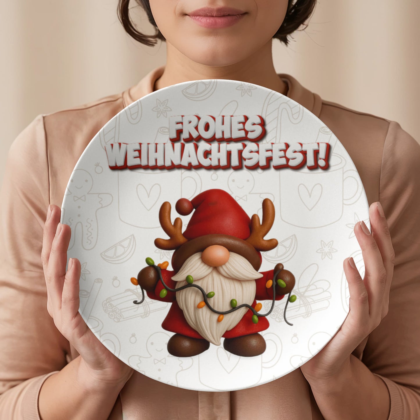 Frohes Weihnachtsfest!: 10” Decorative Plate – Elegant German Christmas Gift