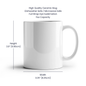 White ceramic holiday mug with red Christmas print