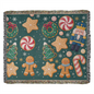Christmas pattern heirloom woven blanket with nutcrackers