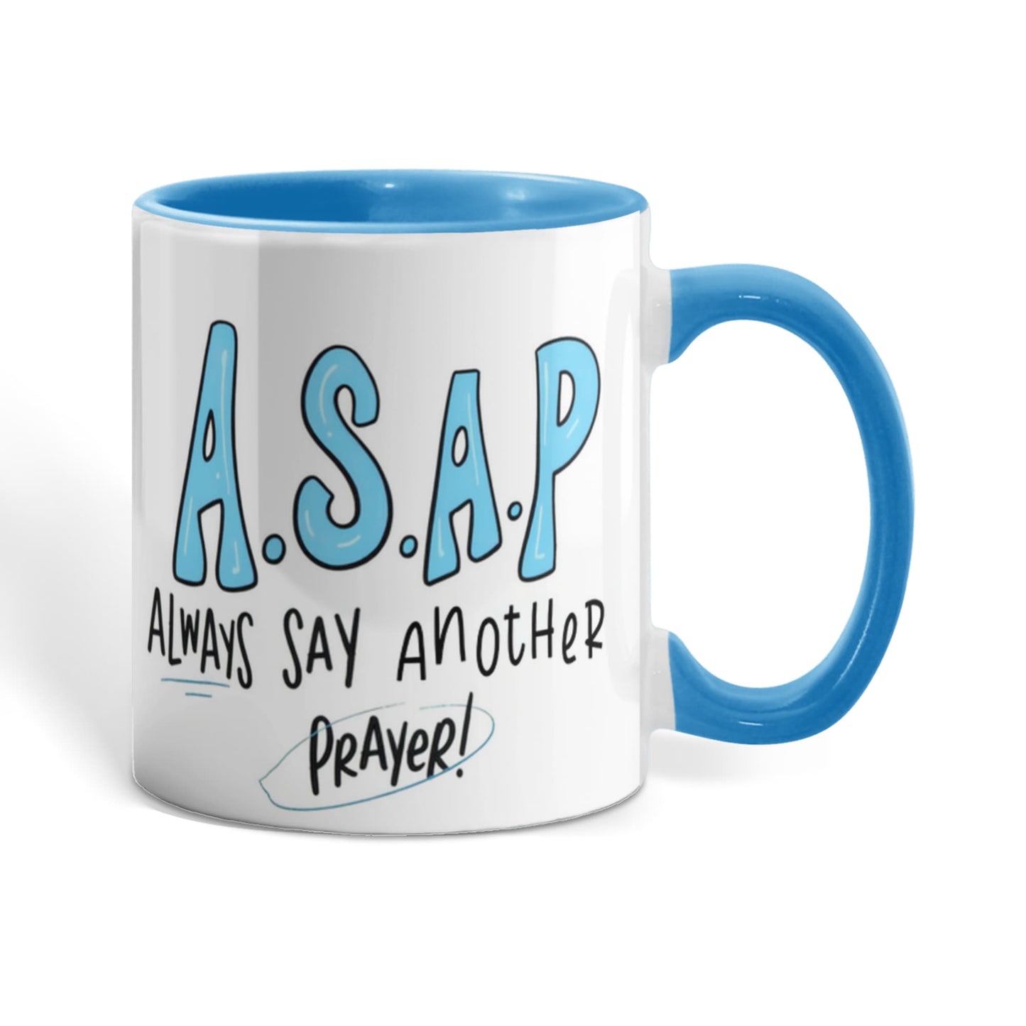 Christian ceramic coffee mug with faith quote on both sides