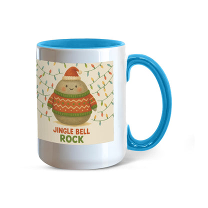 Jingle Bell Rock Christmas Mug – Cute Holiday Rock Character, Festive Coffee Cup, Cozy Winter Gift