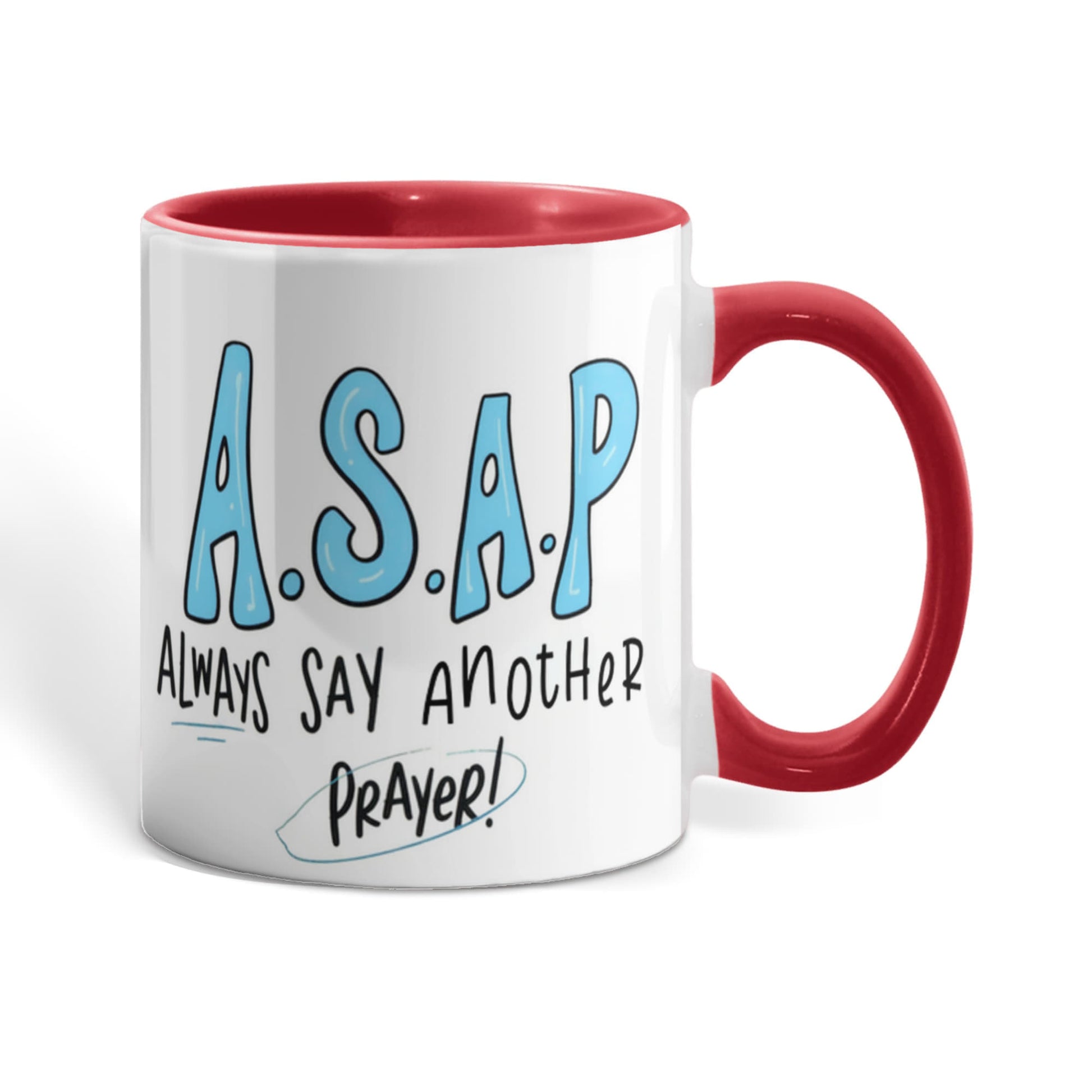 Christian ceramic coffee mug with faith quote on both sides