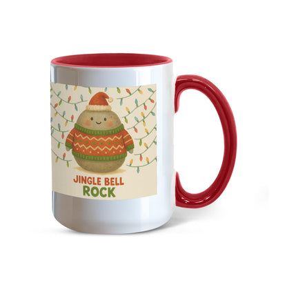 Jingle Bell Rock Christmas Mug – Cute Holiday Rock Character, Festive Coffee Cup, Cozy Winter Gift