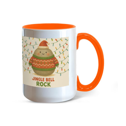 Jingle Bell Rock Christmas Mug – Cute Holiday Rock Character, Festive Coffee Cup, Cozy Winter Gift