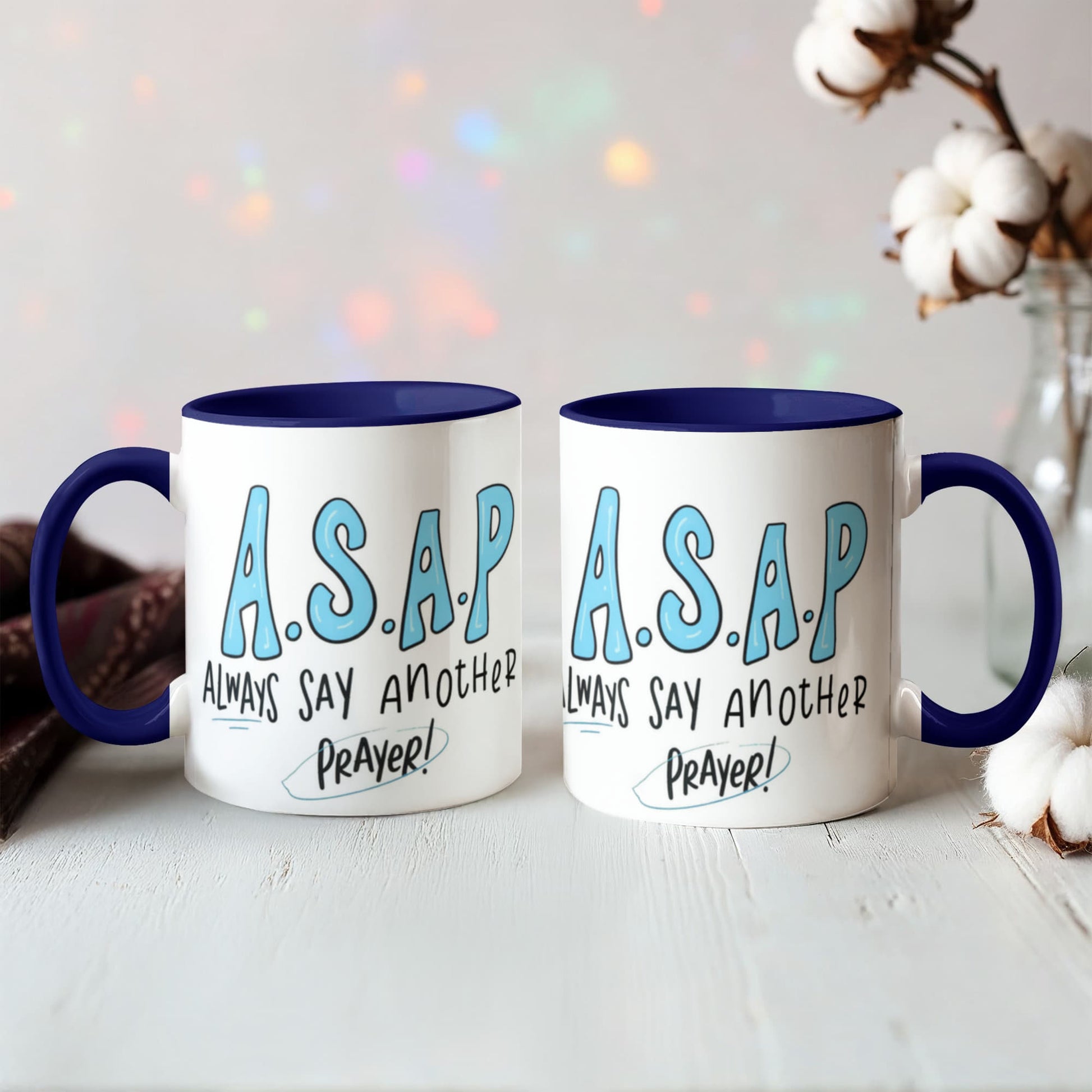 High-quality ceramic prayer mug in 11oz and 15oz sizes