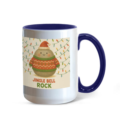 Jingle Bell Rock Christmas Mug – Cute Holiday Rock Character, Festive Coffee Cup, Cozy Winter Gift