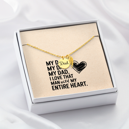 My Dad, My Heart – Angel Wing Charm Necklace