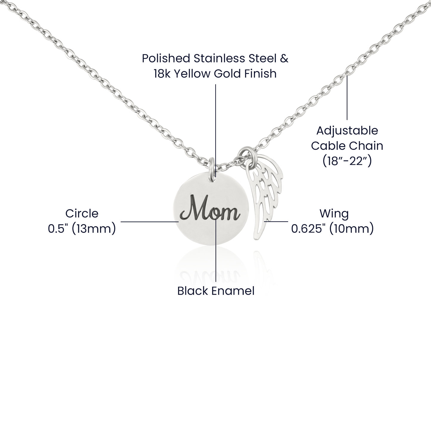 Polished stainless steel interlocking hearts pendant with cubic zirconia stones