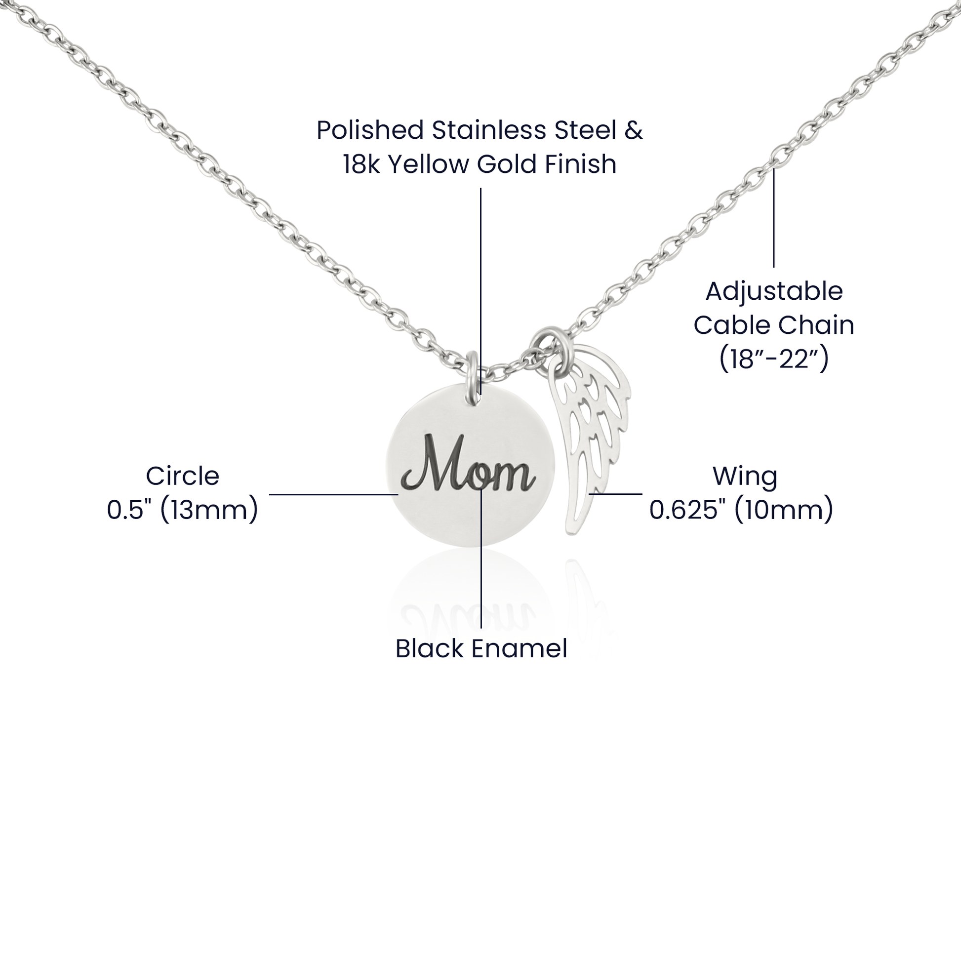 Polished stainless steel interlocking hearts pendant with cubic zirconia stones