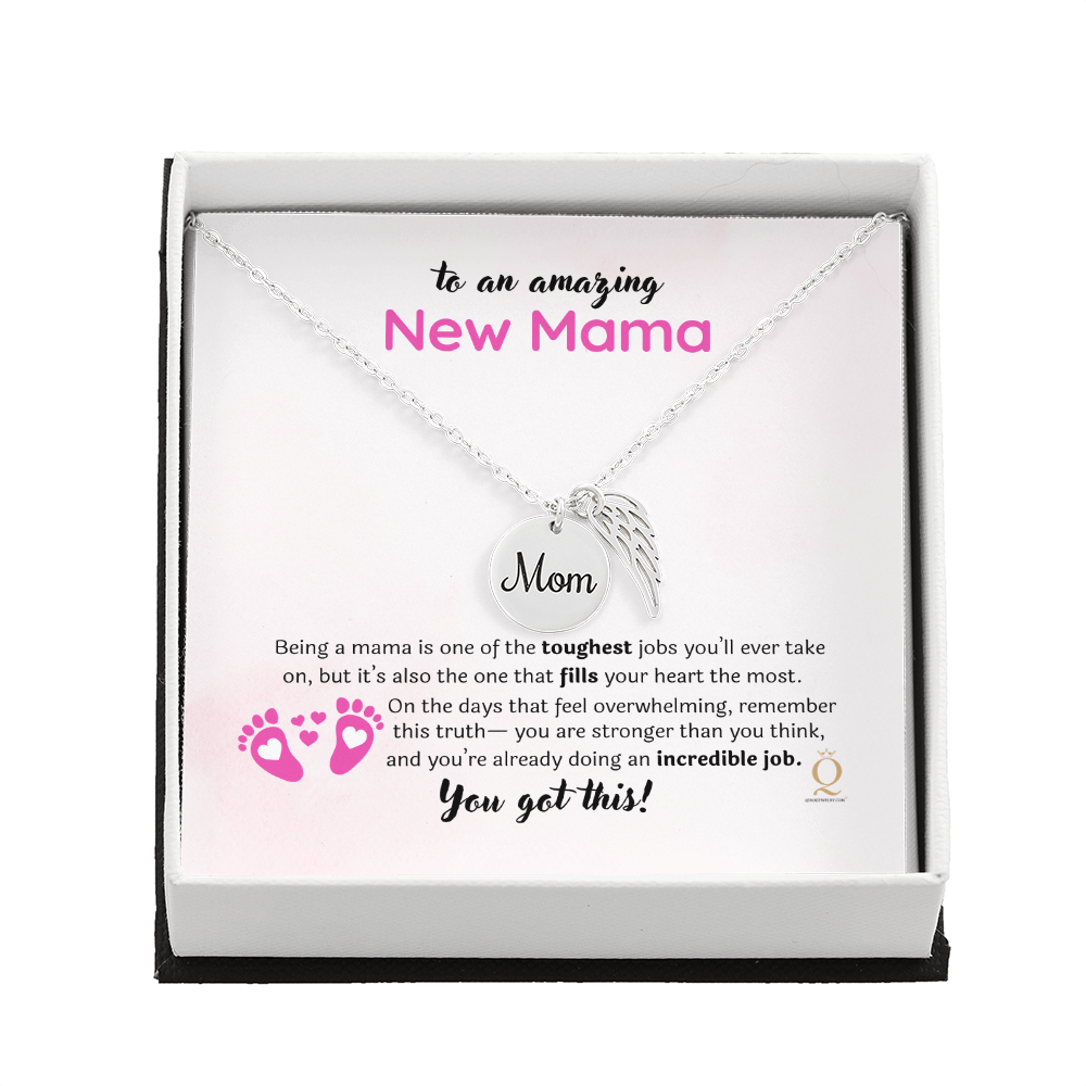 Interlocking Hearts Necklace gift for goddaughter on white display card