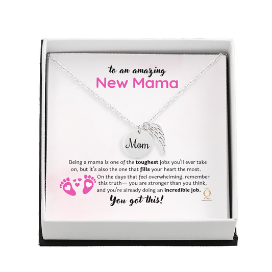 Interlocking Hearts Necklace gift for goddaughter on white display card