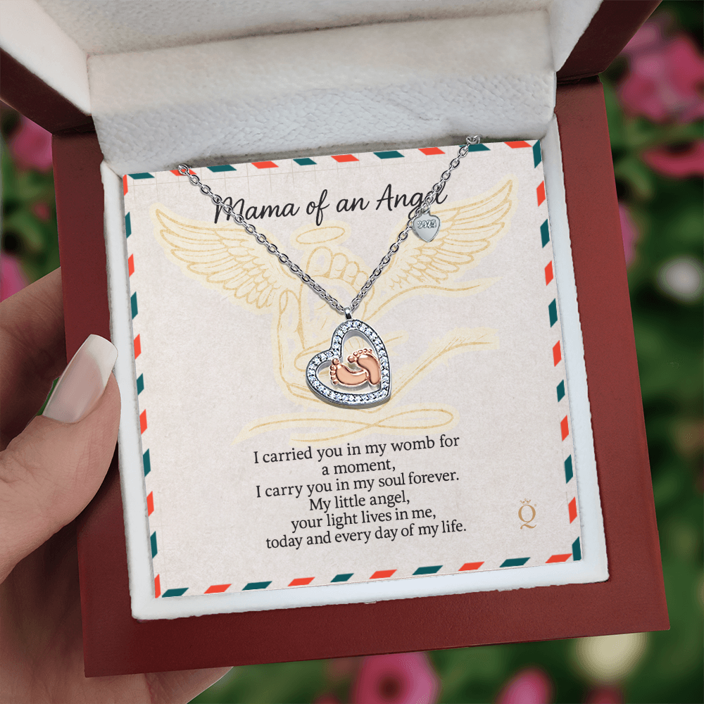 Baby Feet Angel Necklace | Miscarriage Remembrance Jewelry | Mama of an Angel Gift | Infant Loss Memorial Necklace