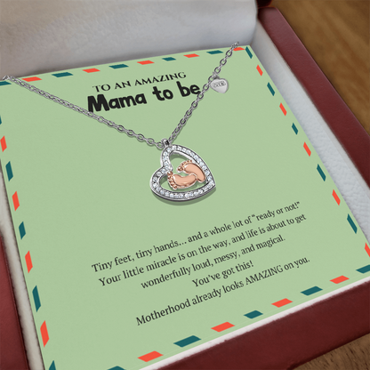 Baby Feet Heart Necklace for Mama-to-Be | Funny New Mom Gift | Pregnancy Announcement Jewelry | Baby Shower Necklace