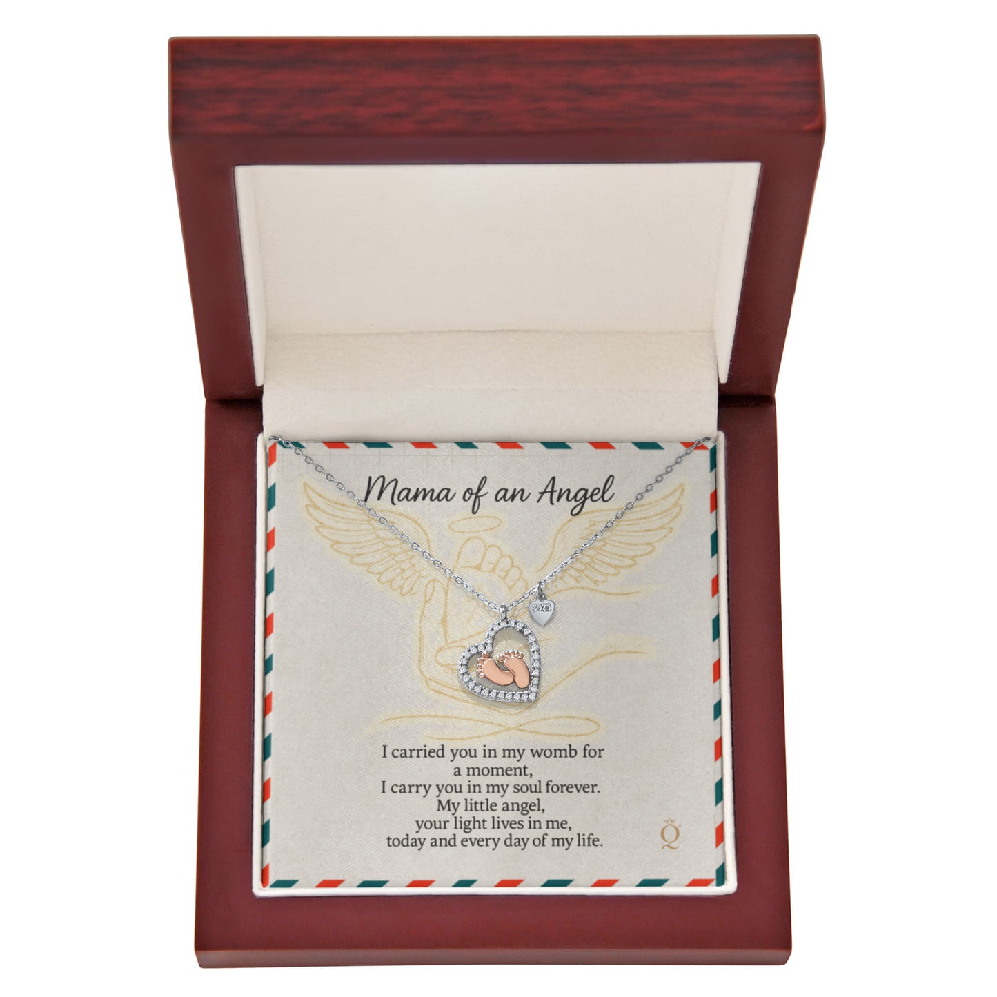 Baby Feet Angel Necklace | Miscarriage Remembrance Jewelry | Mama of an Angel Gift | Infant Loss Memorial Necklace