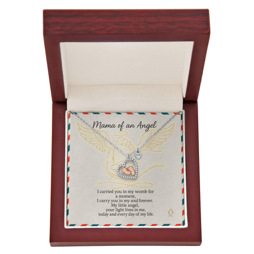 Baby Feet Angel Necklace | Miscarriage Remembrance Jewelry | Mama of an Angel Gift | Infant Loss Memorial Necklace