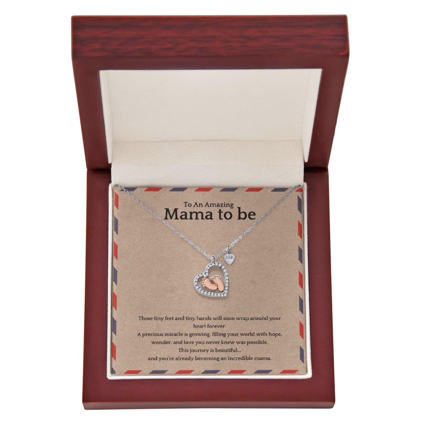 Baby Feet Heart Necklace for Mama-to-Be | Pregnancy Gift | New Mom Necklace | Baby Shower Keepsake Jewelry