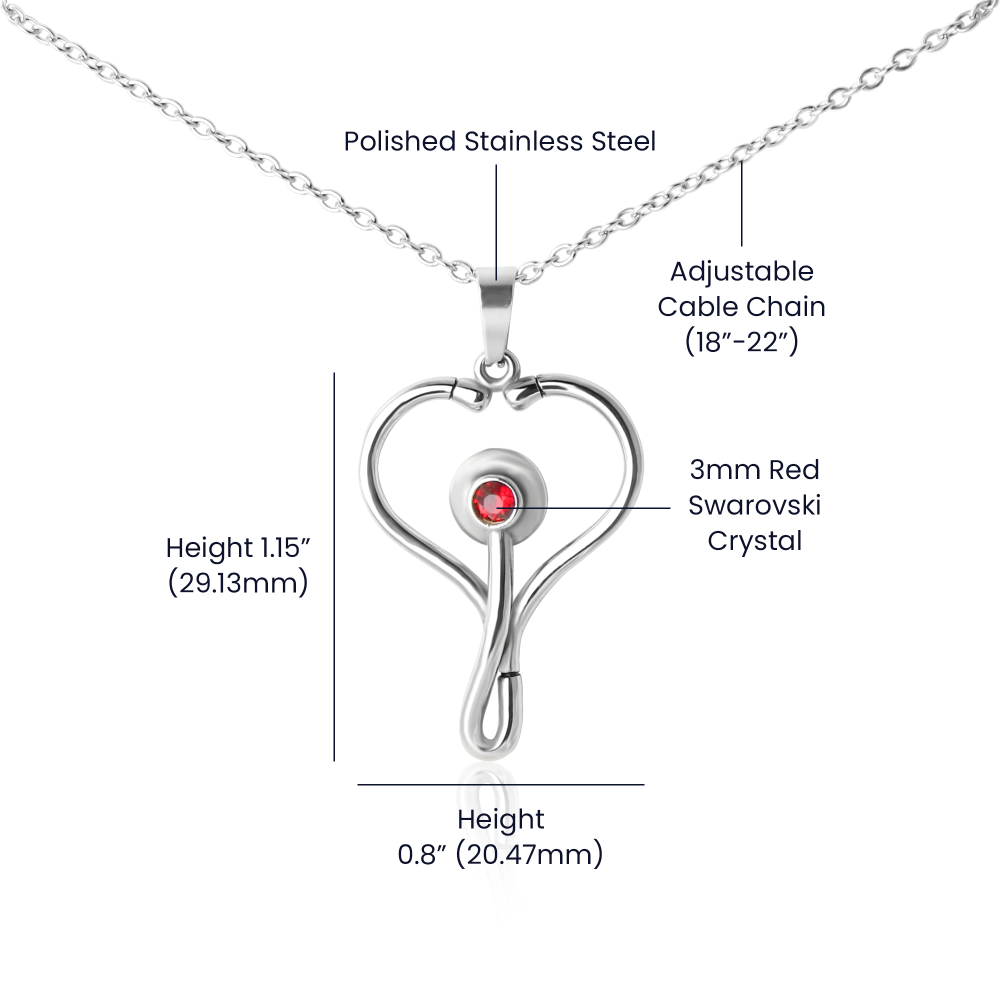 Nurse Appreciation Gift for Her | You Give More Than Anyone Will Ever Fully See | HeartScope Necklace with Message Card