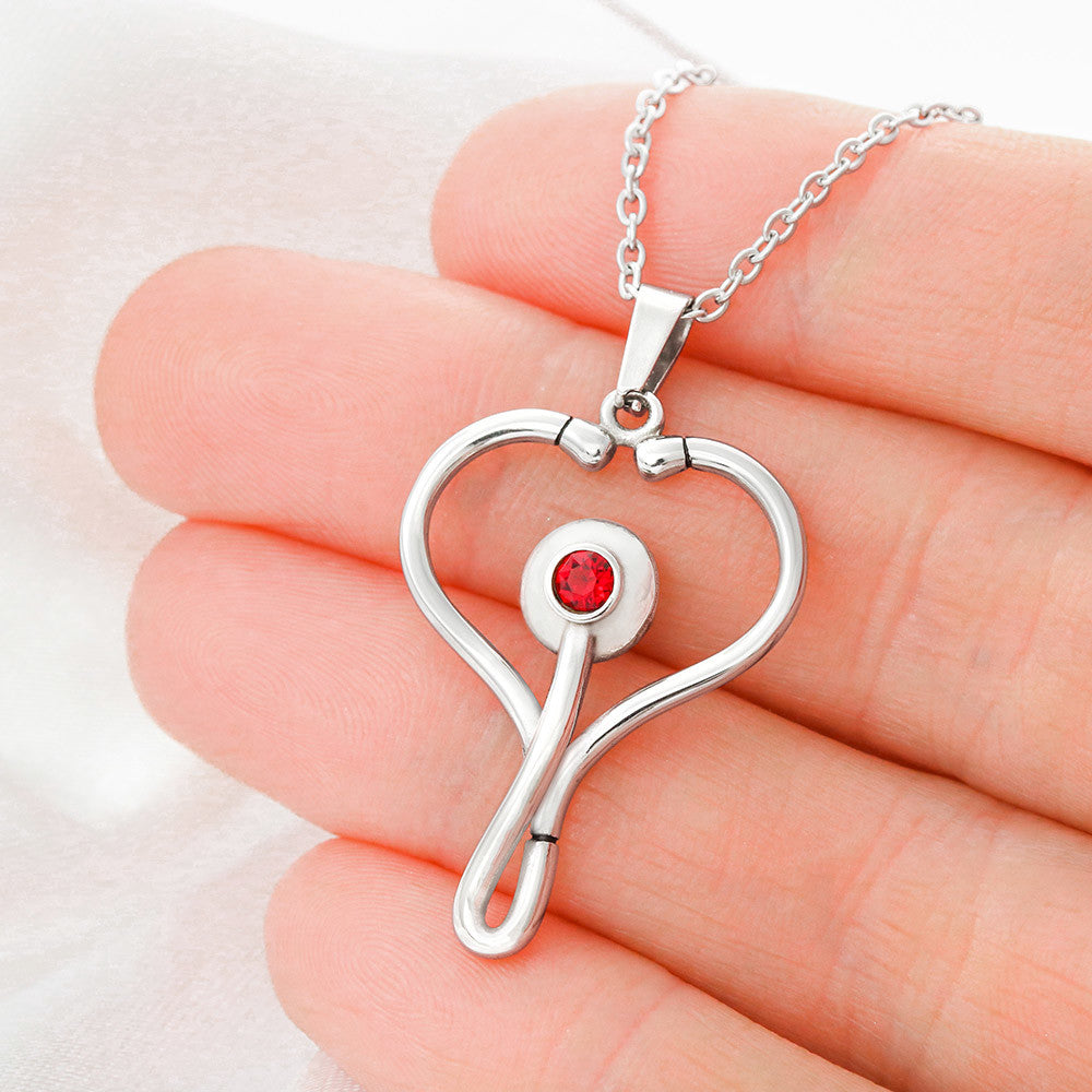 Nurse appreciation jewelry heart pendant