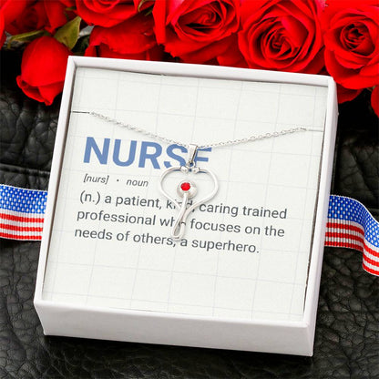 “Nurse Definition” Heartscope Necklace – Gift for Healthcare Heroes