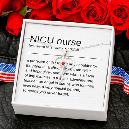 “NICU Nurse” Definition – Heartscope Necklace Gift for Everyday Heroes