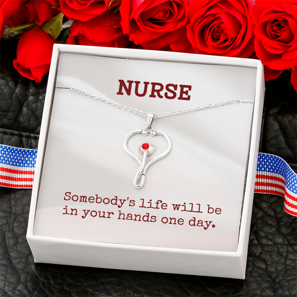 “Somebody's Life” Heartscope Necklace – For Future Nurses