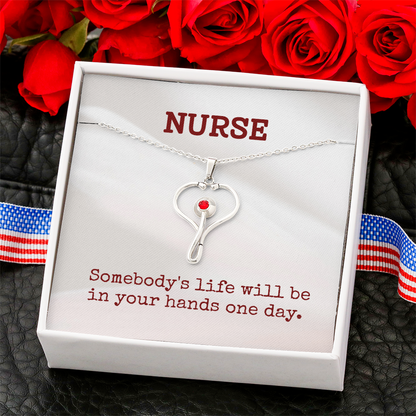 “Somebody's Life” Heartscope Necklace – For Future Nurses