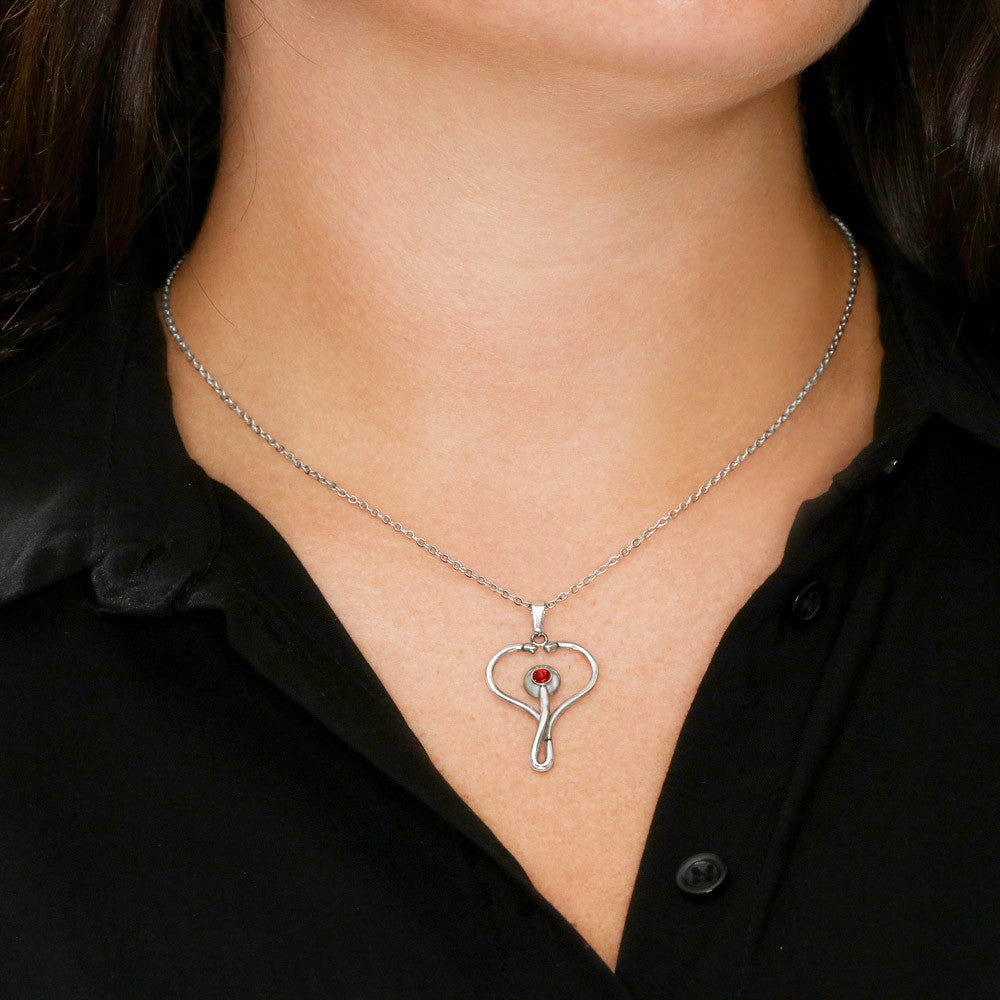 Stethoscope-shaped heart necklace